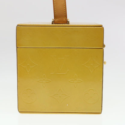 LOUIS VUITTON Monogram Vernis Bleecker Cosmetic Pouch Beige M91002 Auth 39256