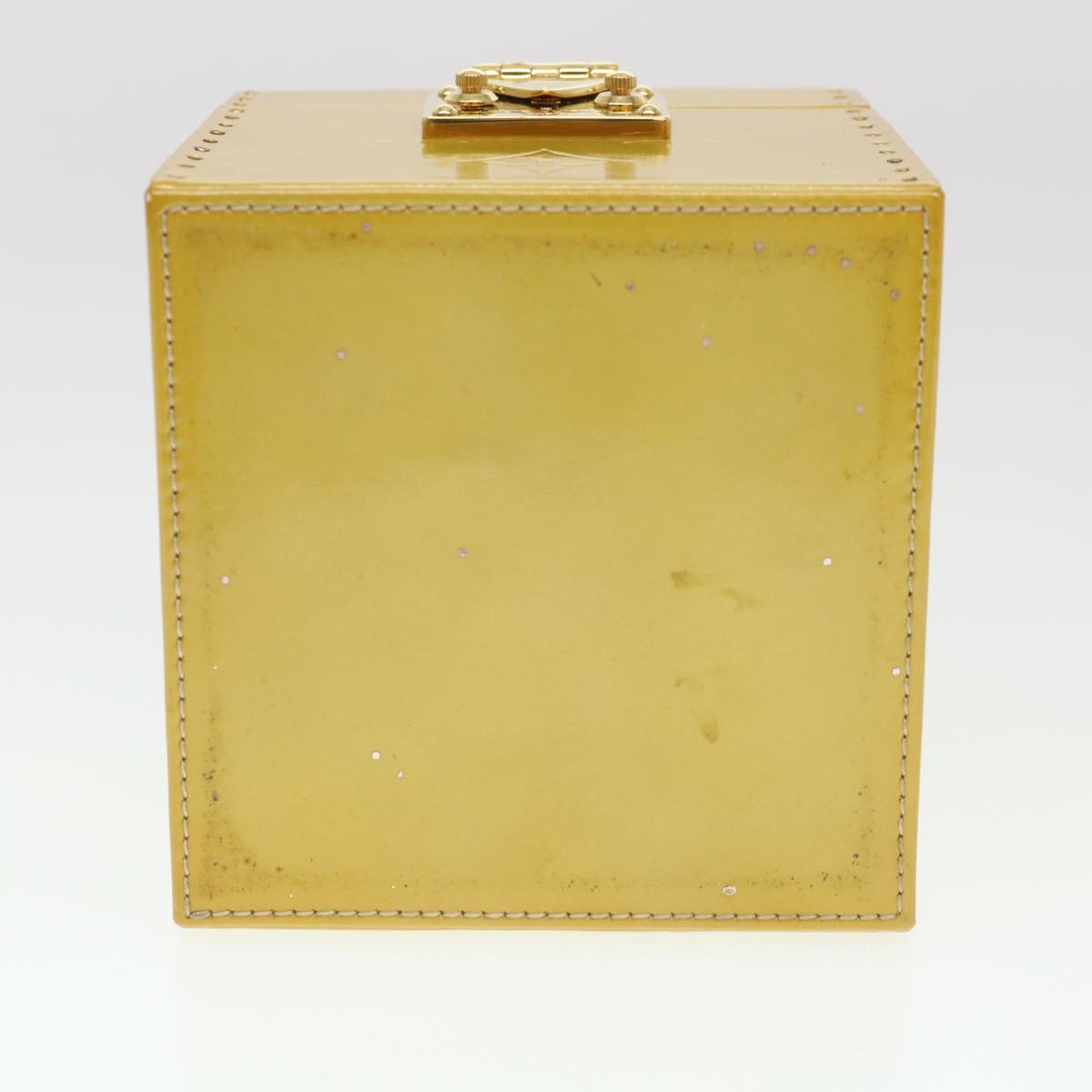 LOUIS VUITTON Monogram Vernis Bleecker Cosmetic Pouch Beige M91002 Auth 39256