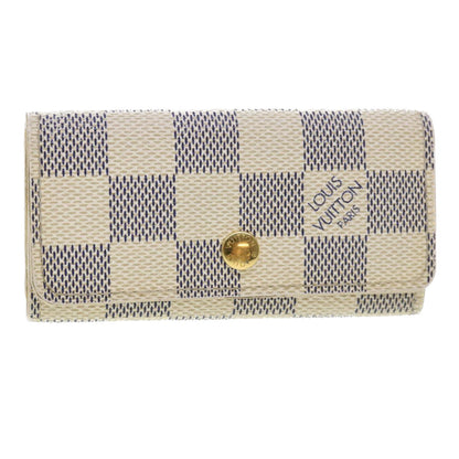 LOUIS VUITTON Damier Azur Multi Cles 4 Key Case N60020 LV Auth 39675