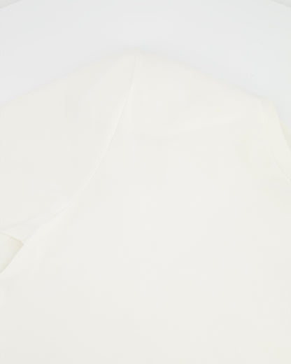 Saint Laurent White Cropped Short-Sleeve T-Shirt with Logo Detail Size S (UK 8)