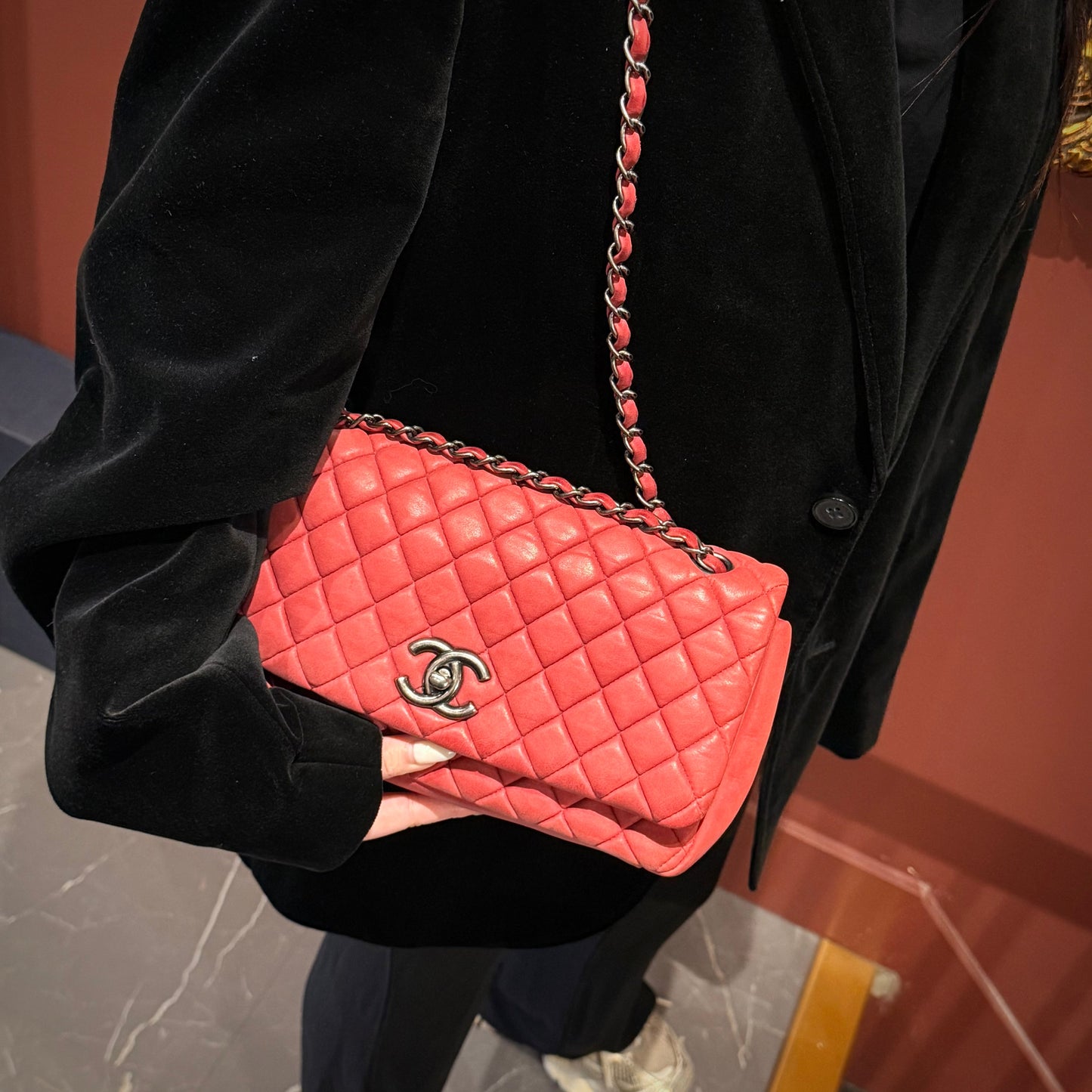 Chanel Iridescent Calfskin New Bubble Quilt Flap Bag