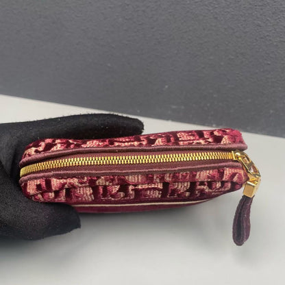 Pre-owned Dior Small Coin Pouch Burgundy Oblique, 2021