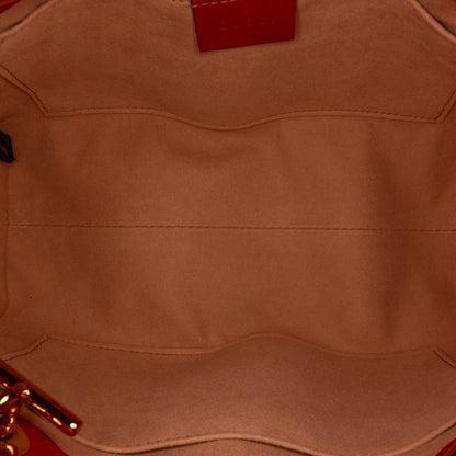 Brown Gucci GG Supreme Apple Padlock Tote