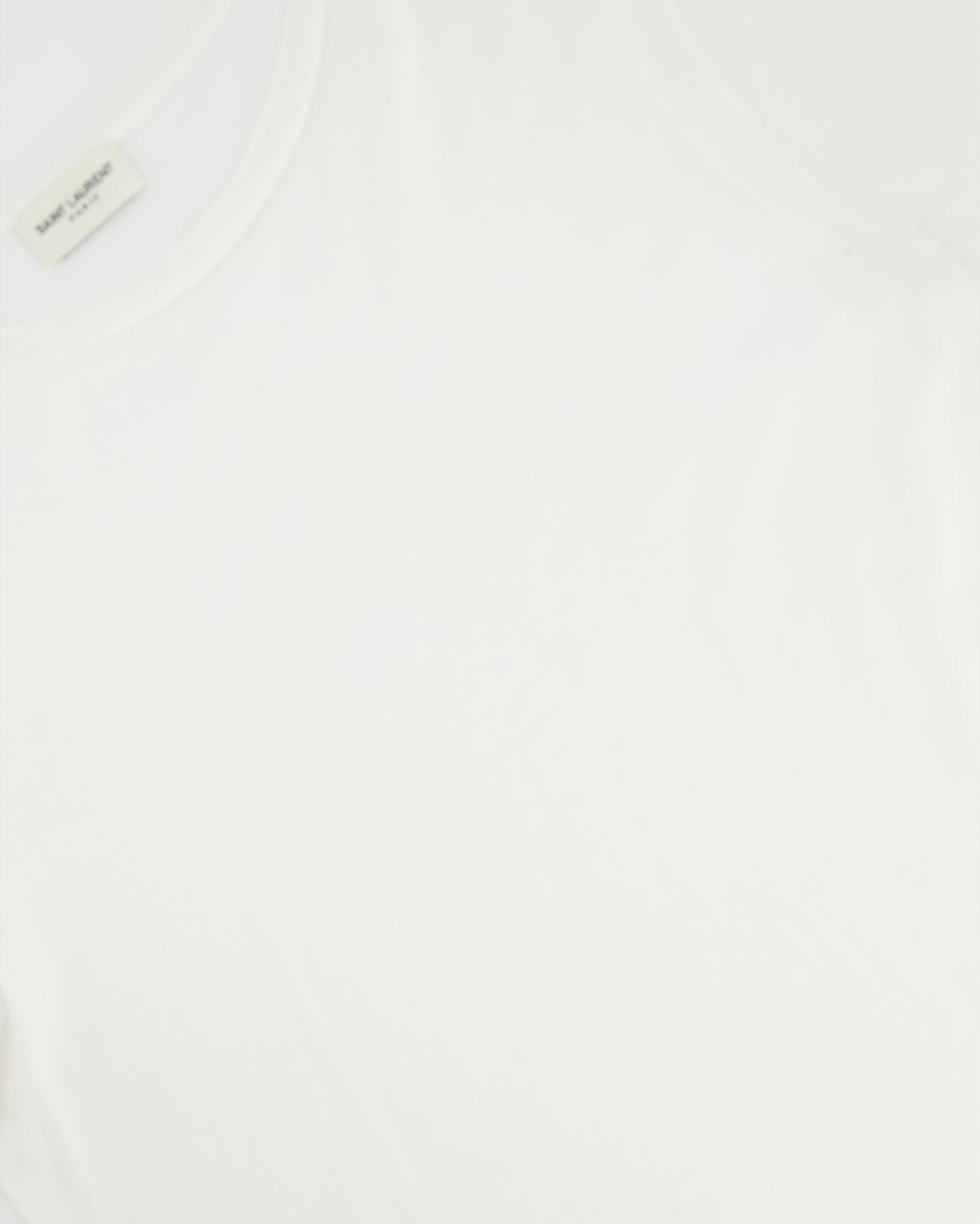 Saint Laurent White Cropped Short-Sleeve T-Shirt with Logo Detail Size S (UK 8)
