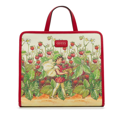 Red Gucci Kids Strawberry Fairy Tote Bag
