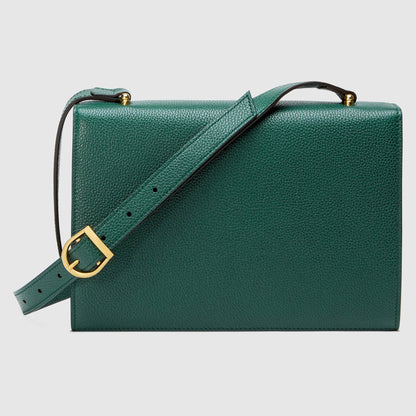 Gucci Zumi Grainy Leather Small Shoulder Bag Green