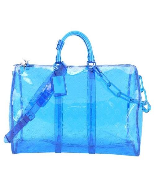 Louis Vuitton Keepall Bandouliere Monogram 50 Blue PVC