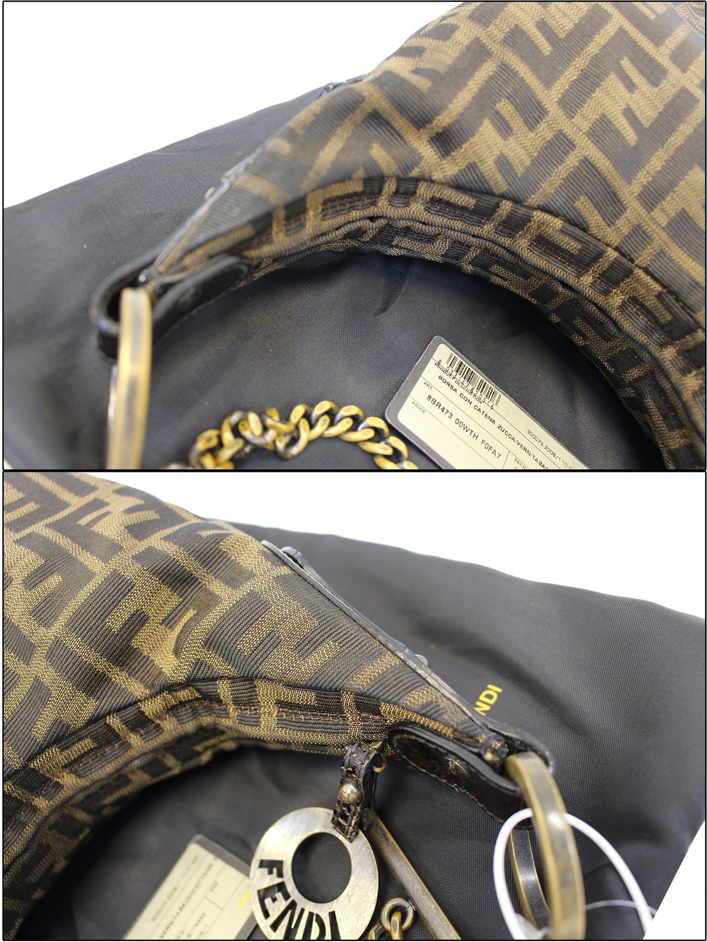 FENDI Zucca Monogram Hobo Bag