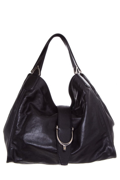 Gucci Black Leather D-Ring Tote