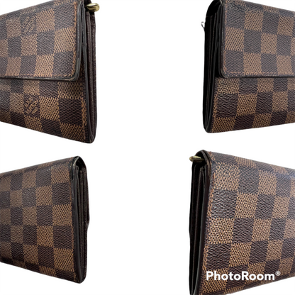 Damier Ebene Sarah Wallet Designer By Louis Vuitton  Size: Medium