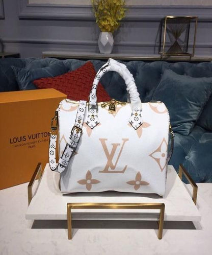 Louis Vuitton Speedy Bandouliere 30 Monogram Geant White