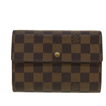 LOUIS VUITTON Damier Ebene Porte Tresor Etui Papie Wallet N61202 LV Auth 40582