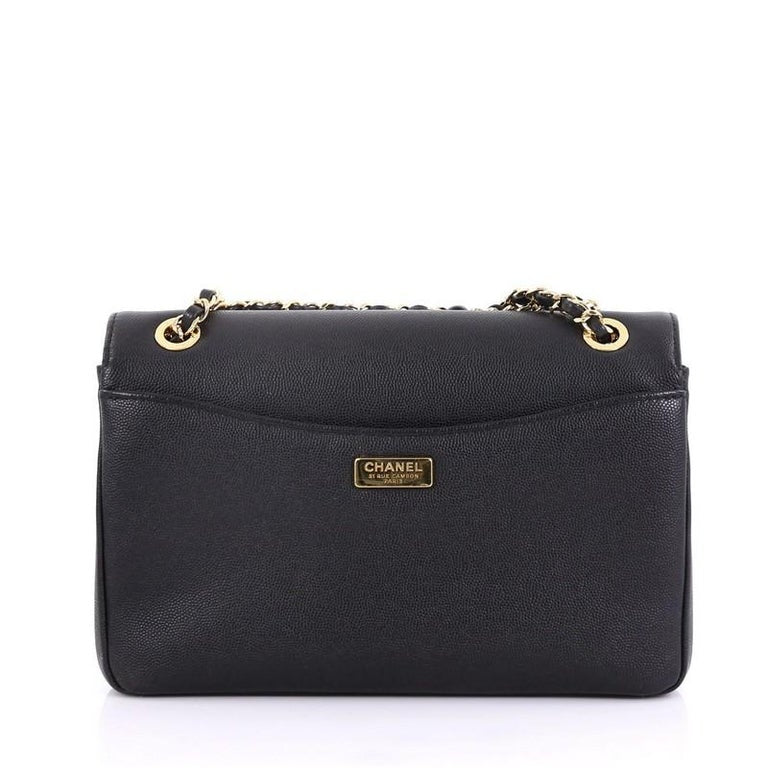 Chanel Flap Caviar Leather Gold Shoulder Bag 3