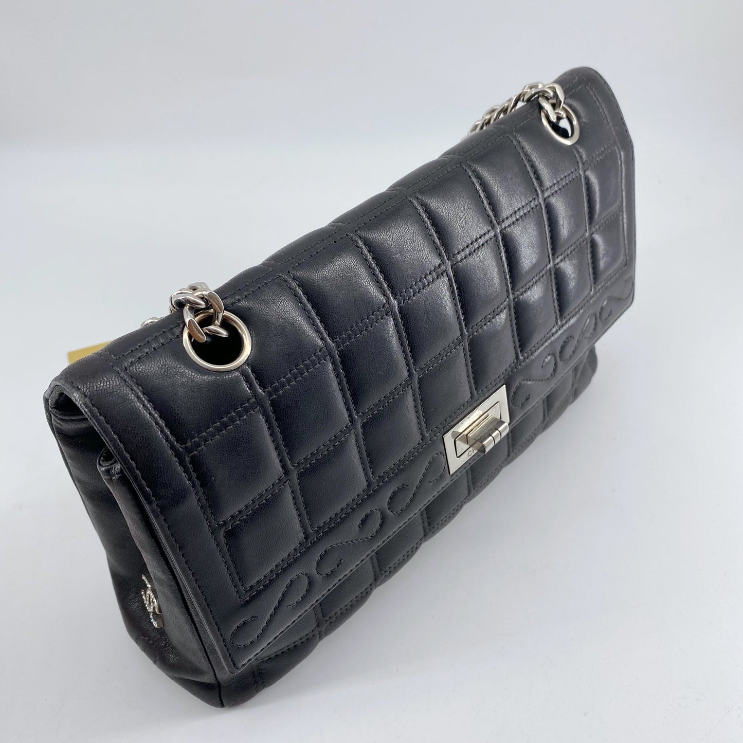 Chanel 2.55 chocolate bar rhinestone chain shoulder bag TWS