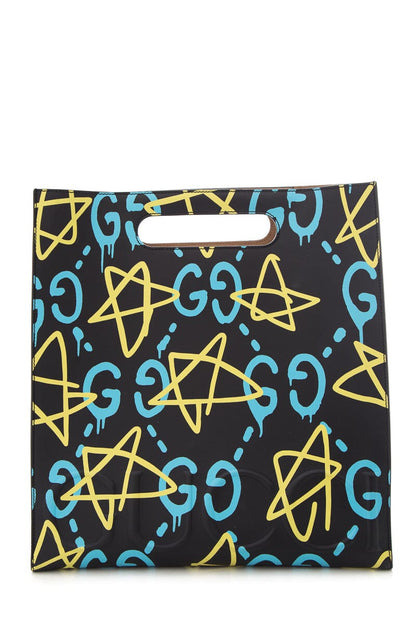 Gucci Black & Blue Ghost Leather Tote
