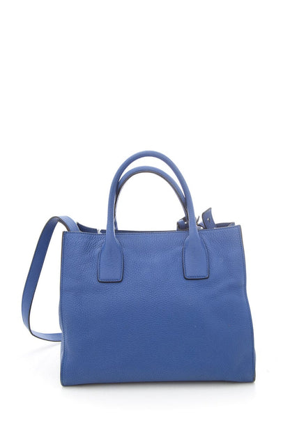 Prada Vitello Donna Cobalt Blue Grained Leather Tote