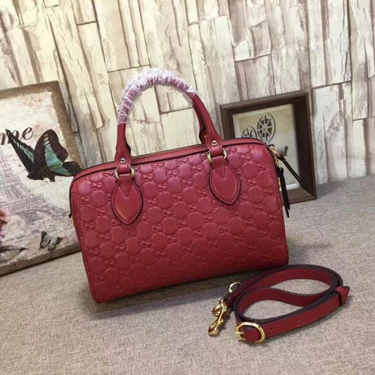 Gucci Signature Small Top Handle Bag Red