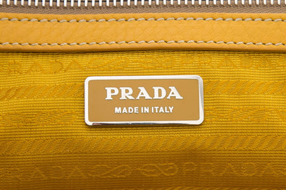 Prada Yellow Vitello Daino Leather Handbag