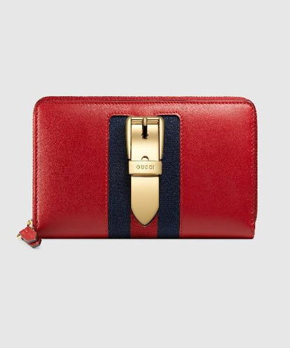 Gucci Sylvie Leather Continental Wallet Black