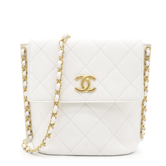 Chanel Chain Edge Detail Flap Bag White
