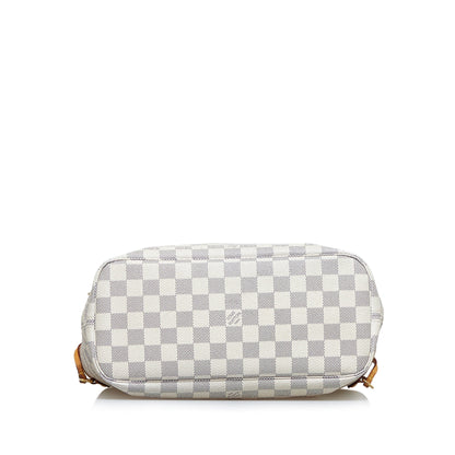 LOUIS VUITTON Damier Azur Neverfull PM White