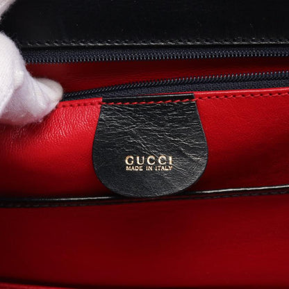 Gucci Bamboo Handbag Leather Black