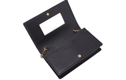 (WMNS) GUCCI Marmont Leather Mini Chain Bag 'Black Gold' 497985-CAO0G-1000