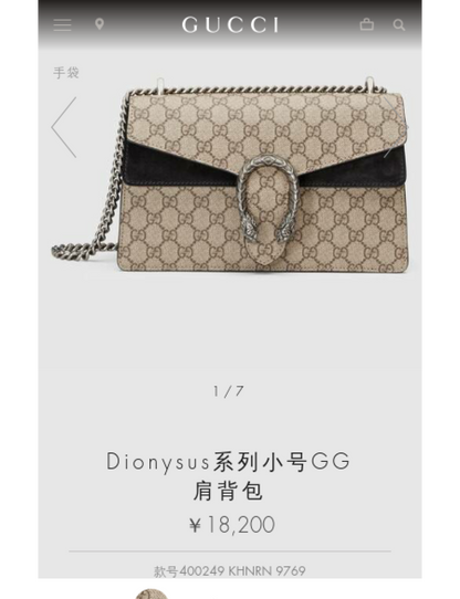 Gucci Dionysus Series Small GG Shoulder Bag
