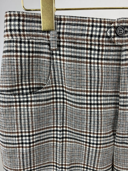 Saint Laurent Brown Houndstooth Mid Length Shorts FR 40 (UK 12)