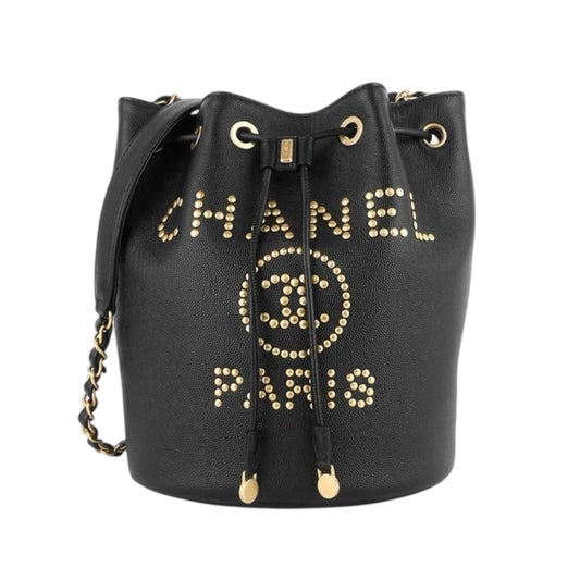 Chanel Caviar Deauville Drawstring Bucket Bag