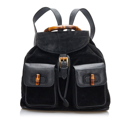 Gucci Bamboo Suede Backpack