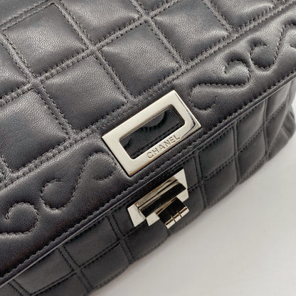 Chanel 2.55 chocolate bar rhinestone chain shoulder bag TWS
