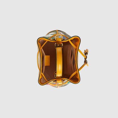 Gucci Ophidia GG Flora Small Bucket Bag Yellow