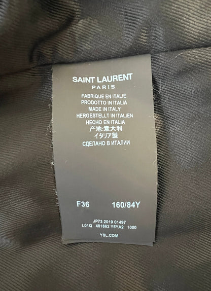 Saint Laurent Black Leather Biker Jacket Size FR 36 (UK 4)