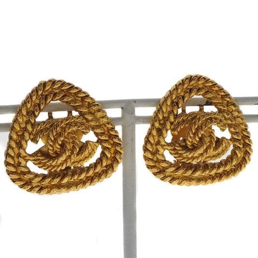 Chanel Chanel Coco Earring Triangle   G  French Made 1993 Gold 28  12.5g COCO Mark