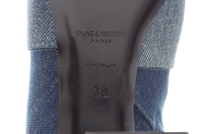 Saint Laurent Denim Heel Booties SZ 38
