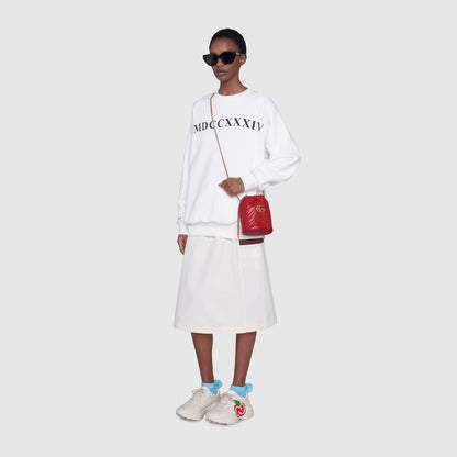 Gucci GG Matelassé Marmont Backpack Bag Hibiscus Red