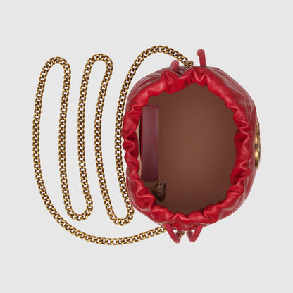 Gucci GG Matelassé Marmont Backpack Bag Hibiscus Red