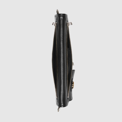 Gucci Medium Soft Leather Messenger Bag Black