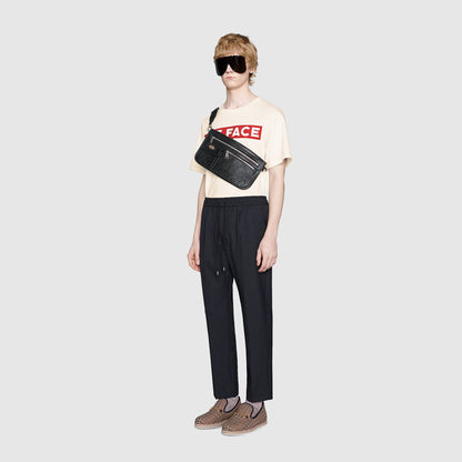 Gucci Medium Soft Leather Messenger Bag Black