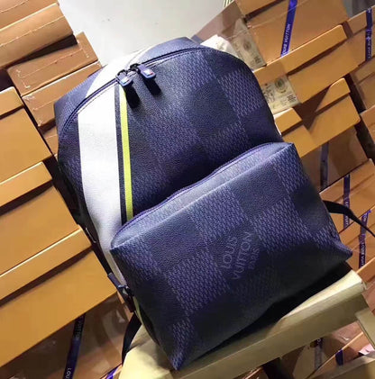 Louis Vuitton Apollo Backpack Damier Cobalt Canvas Yellow