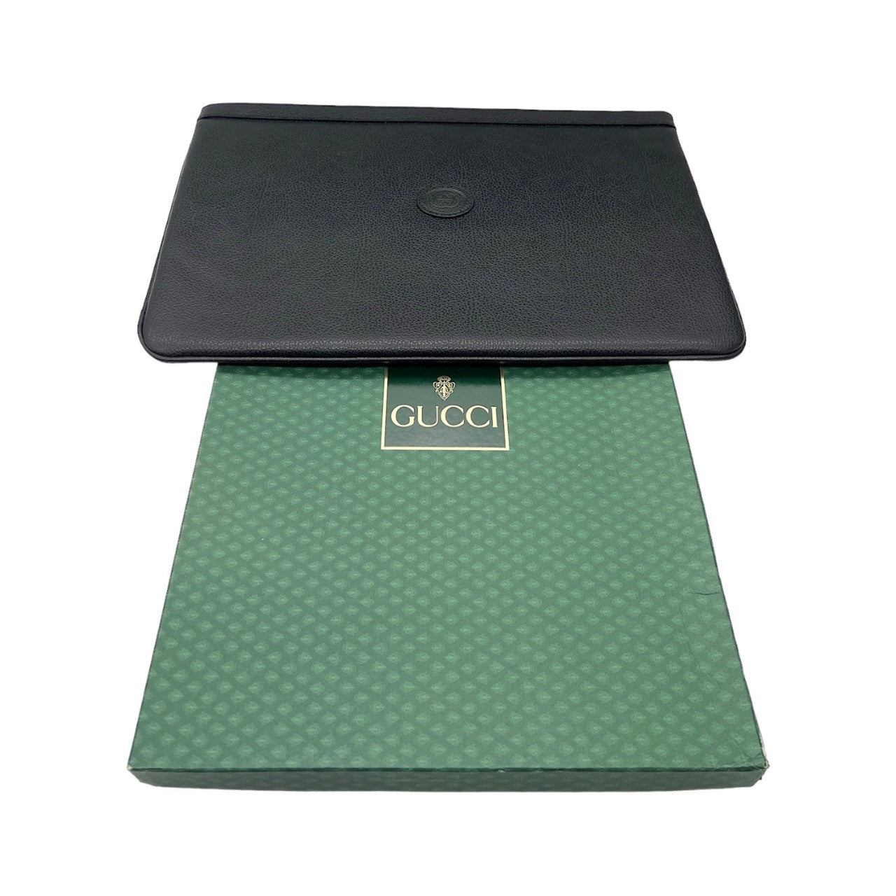 Gucci Vintage Black Leather Portfolio