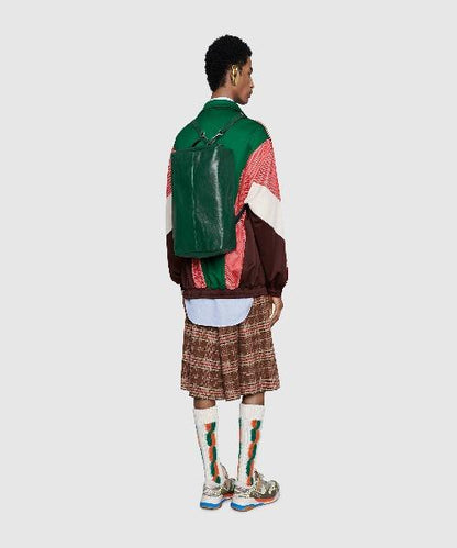 Gucci Soft Leather Backpack Dark Green