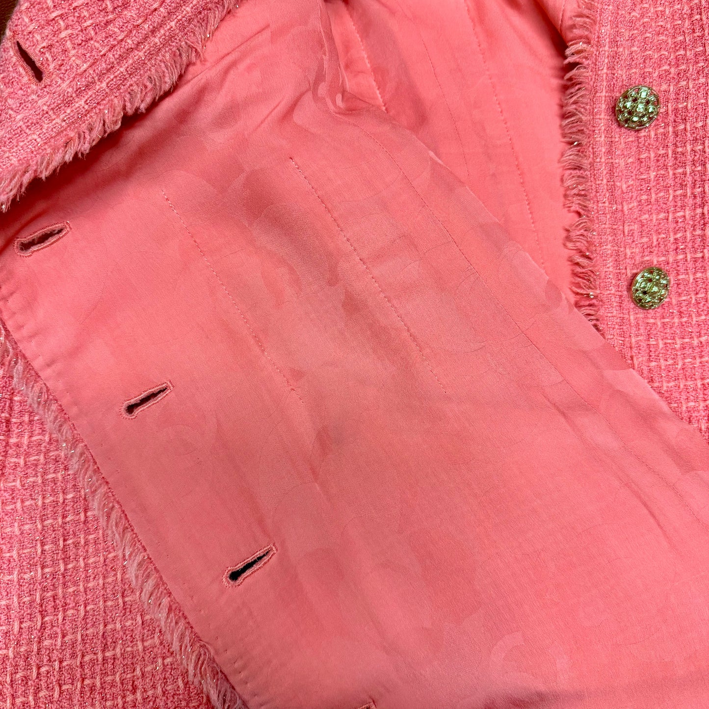Chanel Pink Tweed Jacket 20 FW