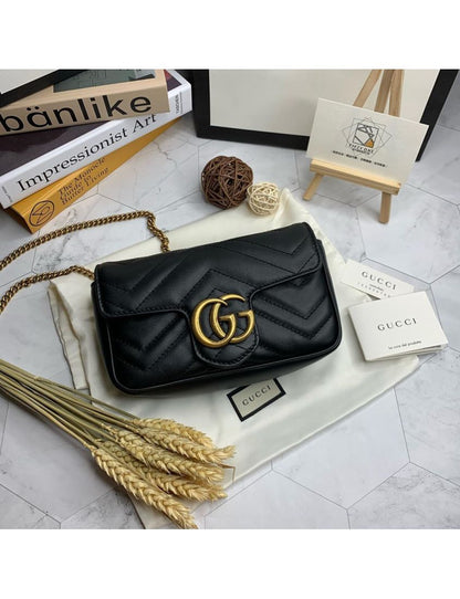 Gucci Black GG Marmont Mini Shoulder Bag