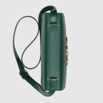 Gucci Zumi Grainy Leather Small Shoulder Bag Green