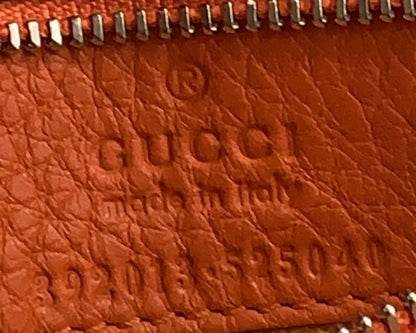 GUCCI Bamboo Daily Medium Leather Shoulder Bag Orange 392013