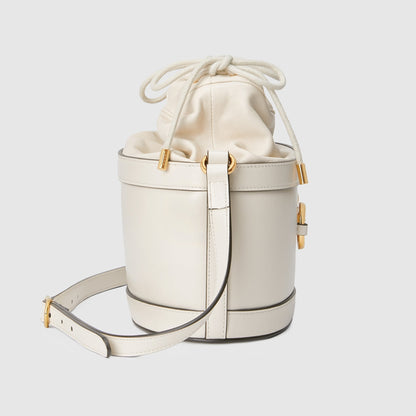 Gucci 1955 Horsebit Bucket Bag White