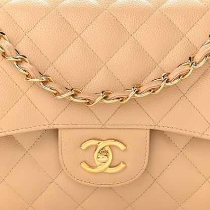 Chanel Flap Caviar Leather Gold Shoulder Bag 4