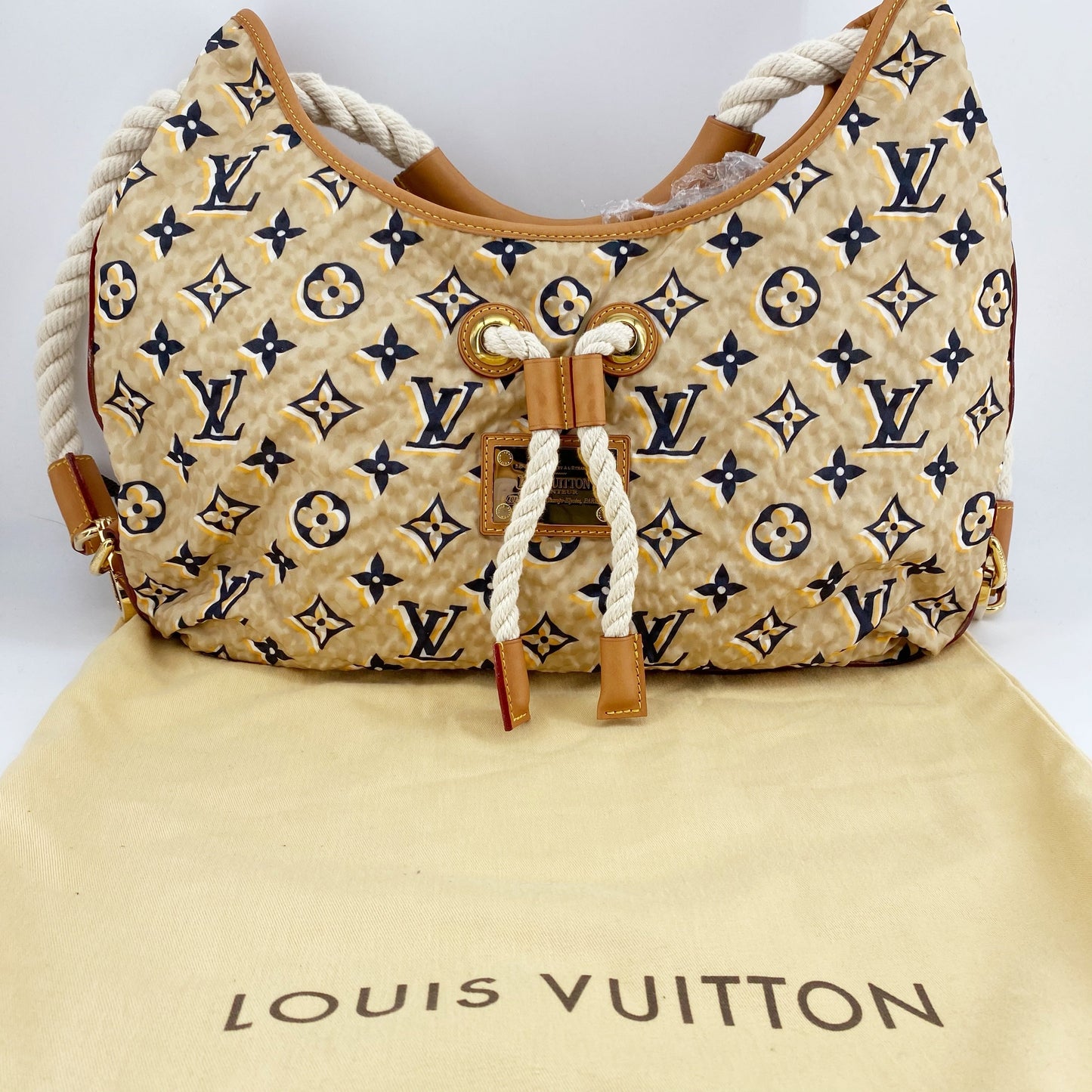 LOUIS VUITTON Limited Edition Tan Nylon Monogram Bulles PM Bag